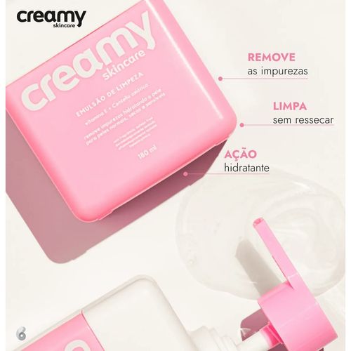 Emulsão de Limpeza Facial Creamy com Vitamina E e Centella Asiática 180ml