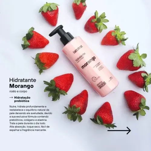 Hidratante Corporal em Creme Labotrat Morango com Prebióticos e Colágeno 190ml