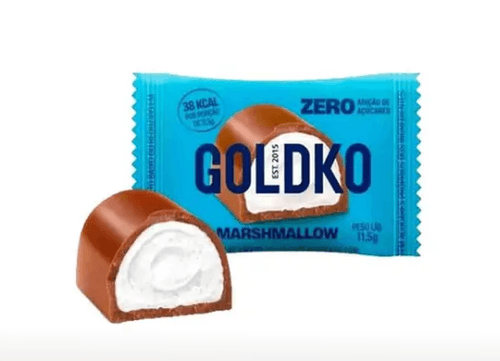 Bombom Goldko Branco com Cookies e Marshmallow Zero Açúcar 11,5g