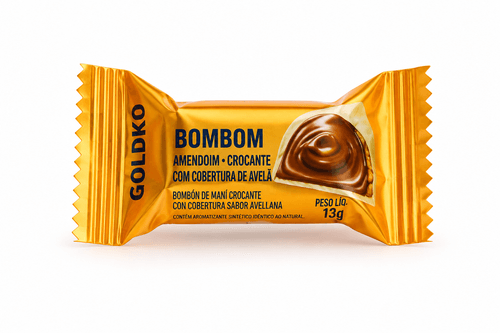 Bombom Goldko Branco com Cookies e Avelã Zero Açúcar 11,5g