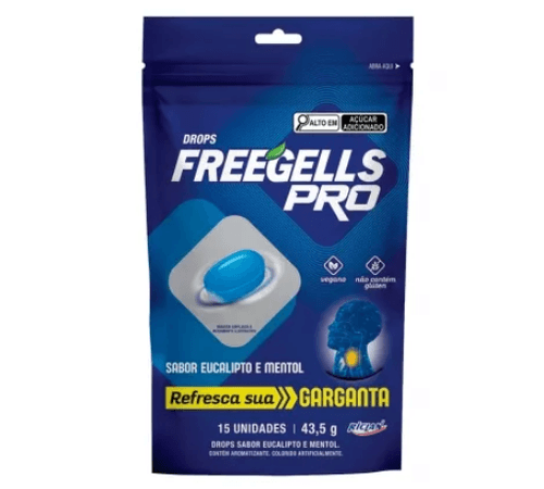Bala Drops Freegells Pro Eucalipto Pouch 43,5g
