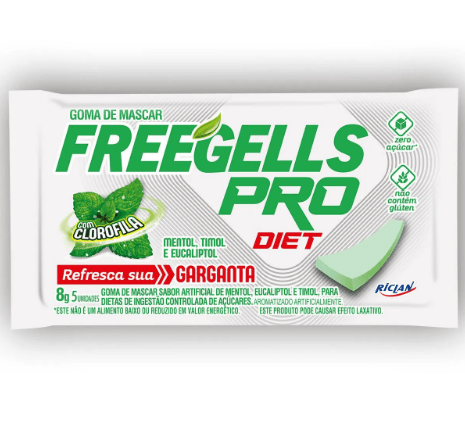 Chiclete Freegells Diet Pro Menta 8g