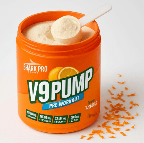 Pré Treino Shark V9 Pump Refrigerante de Laranja 300g