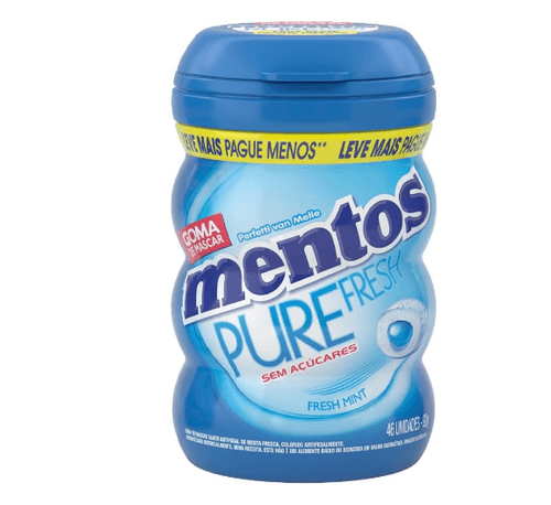 Chiclete Mentos Pure Fresh Mint Big Garrafa 92g