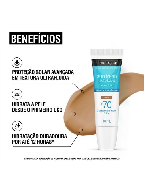 Neutrogena Sun Fresh Hydro Boost Cor 3.0 FPS70 - 40ml