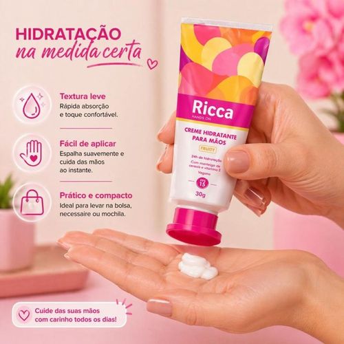 Creme Hidratante para Mãos Ricca Fruity com FPS 15 30g