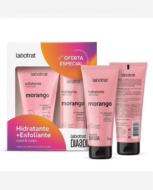 Kit Esfoliante e Hidratante Labotrat com Morango 150g e 190g