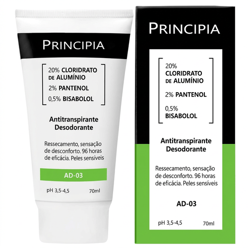 Desodorante Antitranspirante em Creme Principia AD-03 com Pantenol 70ml