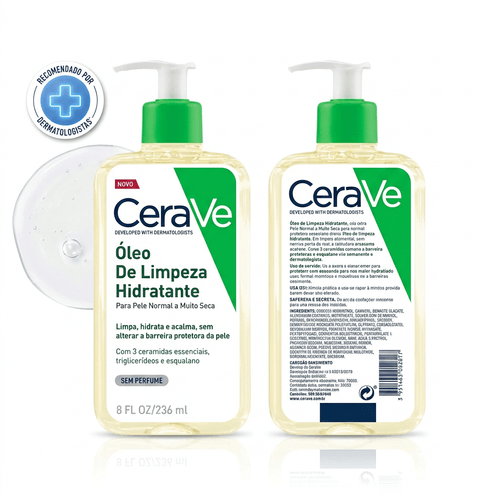 Óleo de Limpeza Hidratante CeraVe com Ceramidas e Esqualano 236ml