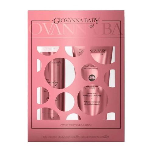 Kit Body Splash Giovanna Baby Rosé 260ml e Loção Hidratante 200ml