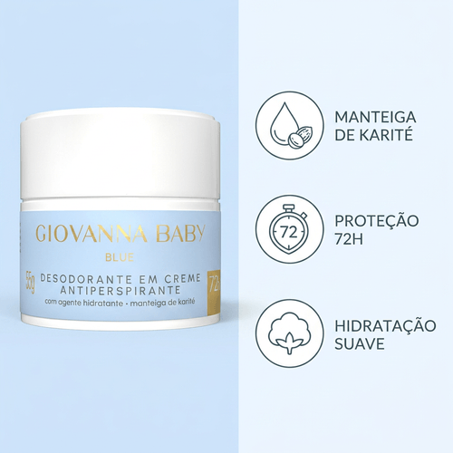 Desodorante em Creme Giovanna Baby Blue com Manteiga de Karité 55g