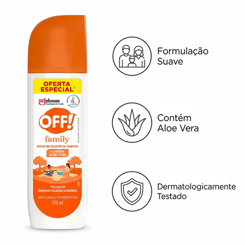 Repelente em Spray Off Family com Aloe Vera 170ml