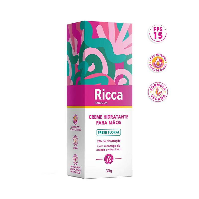 Hidratante para Mãos Ricca com FPS 15 e Vitamina E | Drogaria