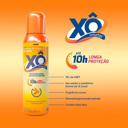 Repelente de Insetos Aerossol Cimed Xô Inseto com 15% de DEET 150ml