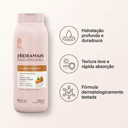 Loção Hidratante Corporal Hidramais com Óleo de Amêndoas 500ml