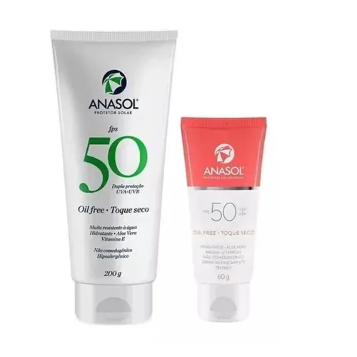 Kit Protetor Solar Anasol FPS 50 200g + Protetor Solar Facial FPS 50 60g