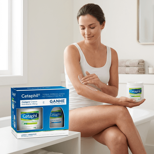 Kit Hidratante Corporal e Limpeza Cetaphil com Glicerina 453g e 120ml