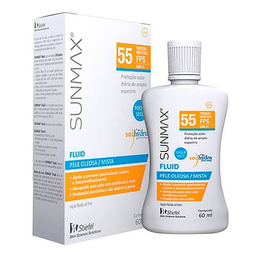 Protetor Solar Sunmax Fluid com FPS 55 60ml