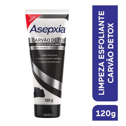 Esfoliante Facial em Gel Asepxia Carvão Detox 120g