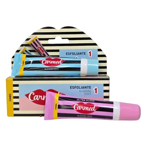 Kit Hidratante Labial Carmed SOS Lábios Algodão Doce com Manteiga de Karité