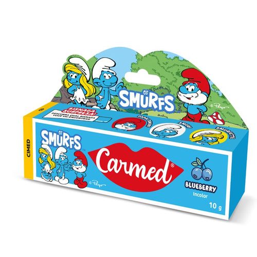 Hidratante Labial Carmed Smurfs com Blueberry 10g