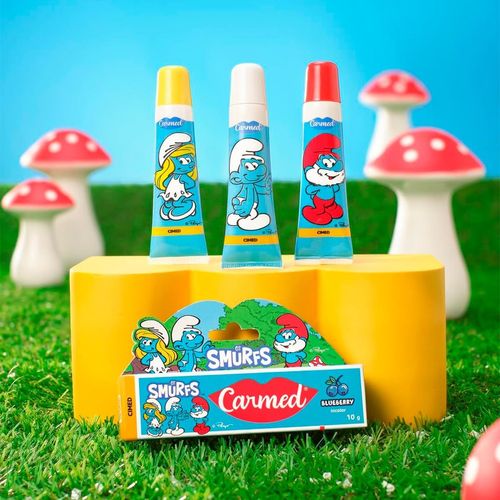 Hidratante Labial Carmed Smurfs com Blueberry 10g