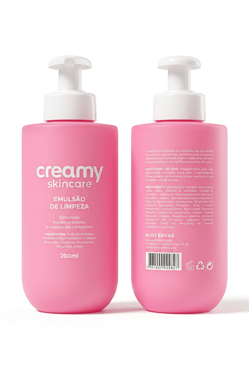 Emulsão de Limpeza em Loção Creamy com Surfactantes Suaves 200ml