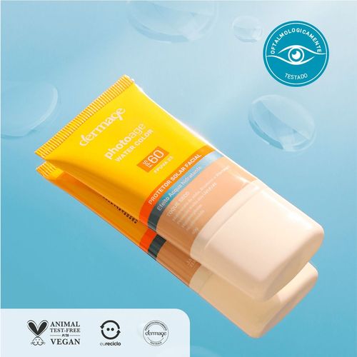Protetor Solar Facial em Loção Dermage Photoage Water com Cor FPS 60 40g