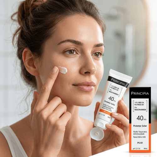 Protetor Solar Facial em Loção Principia PS-01 com FPS 40 e Niacinamida 40ml