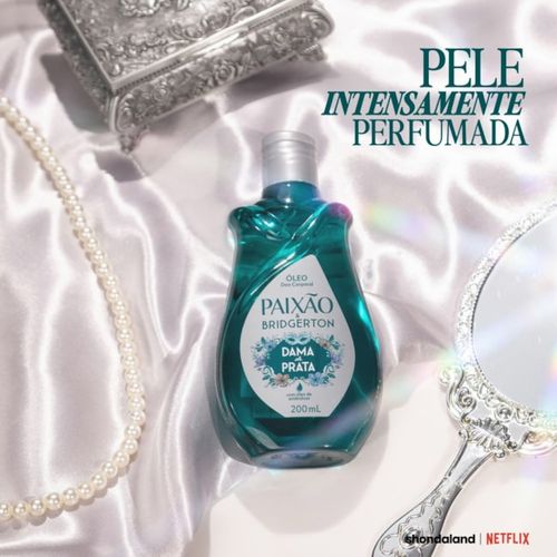 Óleo Corporal Paixão Bridgerton Dama Prata com Óleo de Amêndoas 200ml