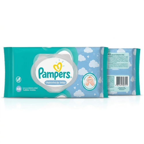 Lenço Umedecido Pampers Cheirinho de Bebê 48 Unidades