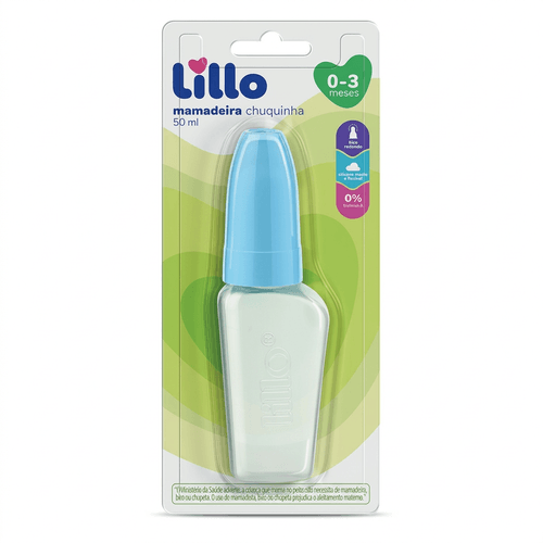 Mamadeira Lillo Miniform Azul com Bico de Silicone 50ml