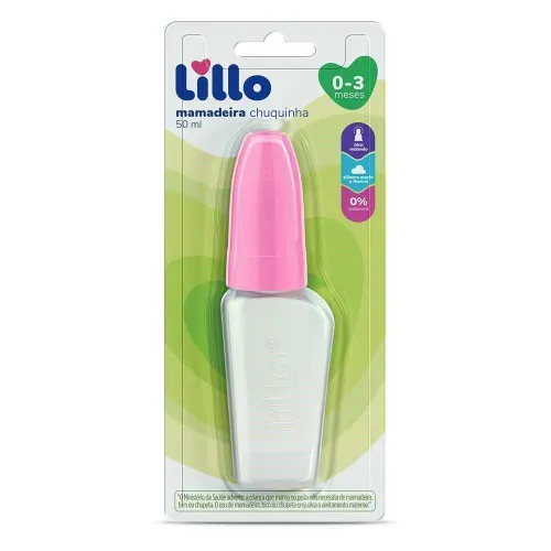 Mamadeira Lillo Miniform Rosa com Bico de Silicone 50ml