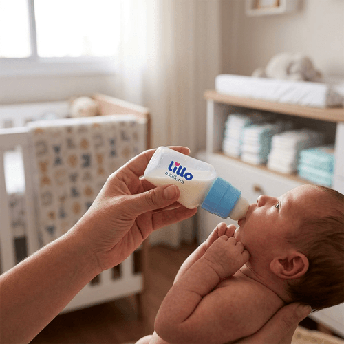 Mamadeira Lillo Miniform Azul com Bico de Silicone 50ml