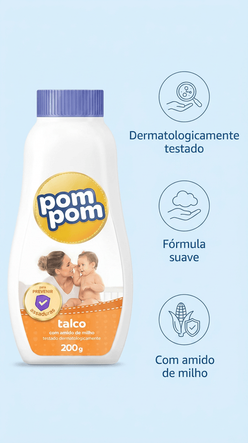 Talco Infantil Pom Pom Baby 200g