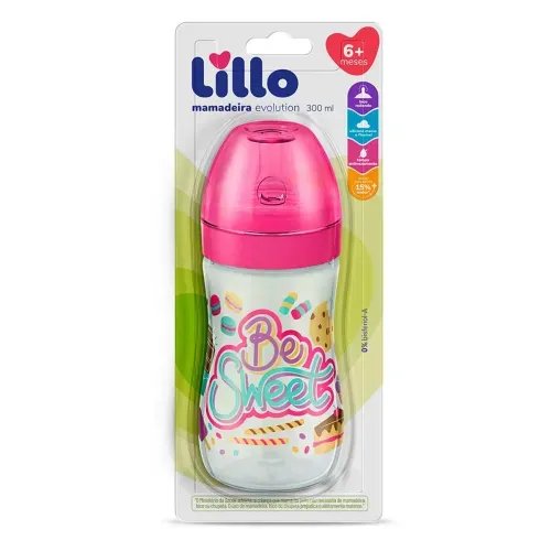 Mamadeira Lillo Super Evolution Divertida Rosa 300ml