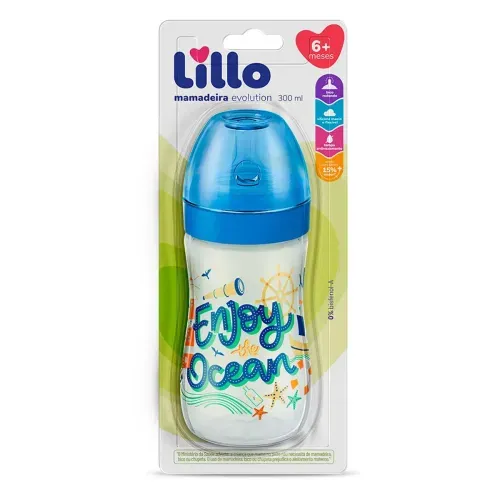 Mamadeira Lillo Super Evolution Divertida Azul 300ml