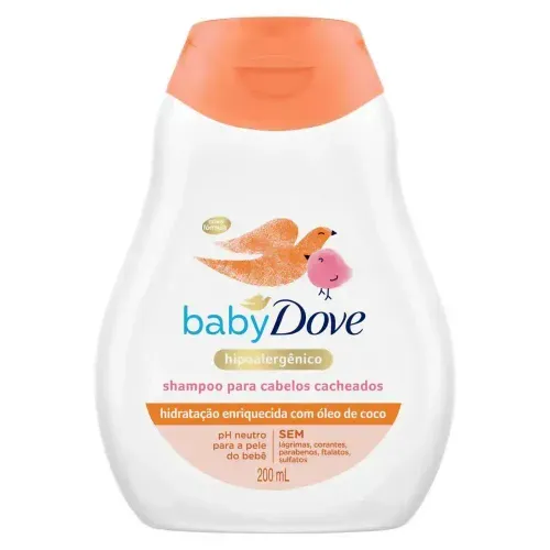 Shampoo Infantil Baby Dove Hidratação Enriquecida Cabelos Cacheados 200ml