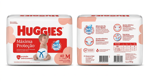 Fralda Infantil Huggies Máxima Proteção M 40 Unidades
