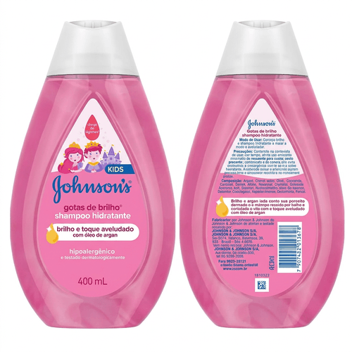 Shampoo Infantil Johnson's Baby Gotas de Brilho 400ml