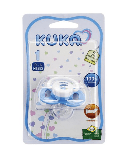 Chupeta Kuka Plus Ortodôntica Azul Fase 1