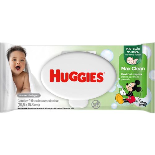 Lenço Umedecido Huggies Max Clean 48 Unidades