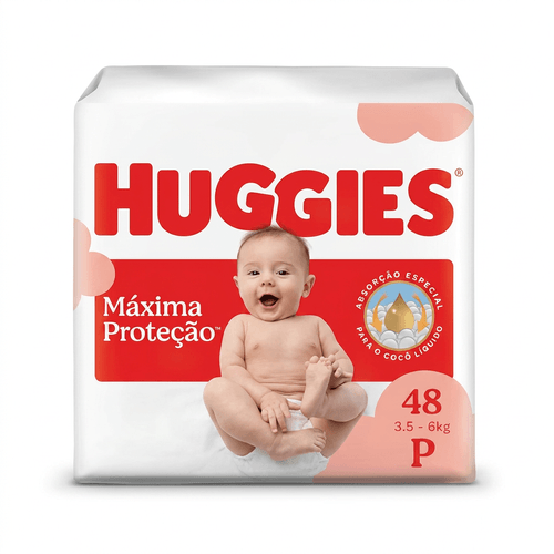 Fralda Infantil Huggies Máxima Proteção P 48 Unidades