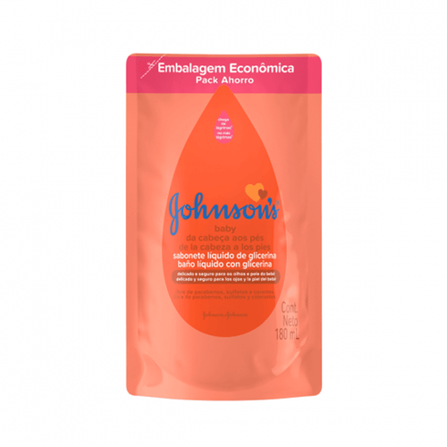 Sabonete Líquido Infantil Johnson's Baby Da Cabeça aos Pés Refil 180ml
