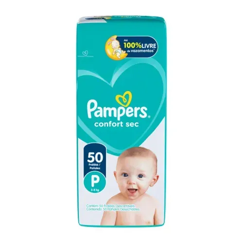 Fralda Infantil Pampers Confort Sec P 50 Unidades
