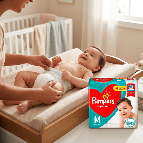 Fralda Infantil Pampers Supersequinha M 90 Unidades