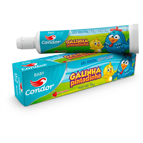 Creme Dental Infantil Condor Galinha Pintadinha Sem Flúor 50g