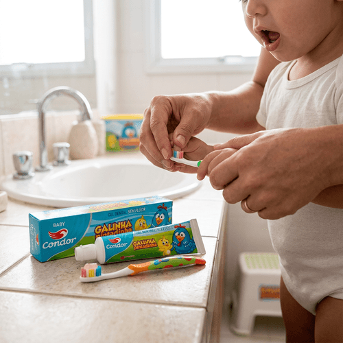 Creme Dental Infantil Condor Galinha Pintadinha Sem Flúor 50g