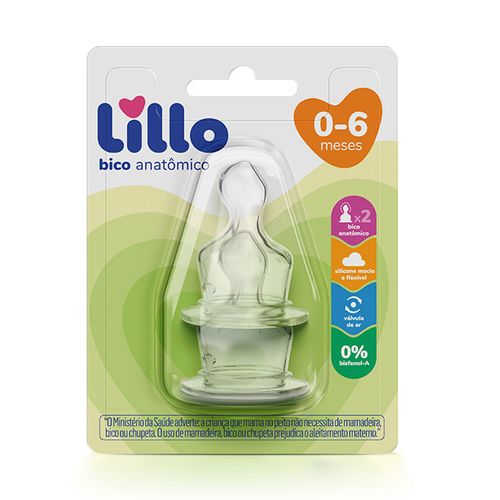 Bico de Mamadeira Lillo Clássica 0 a 6 Meses 2 Unidades