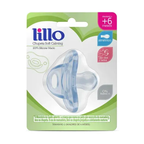 Chupeta Lillo Soft Calming Azul Tamanho 2